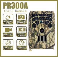 PR300A 720P Wildlife Trail Camera 46Pcs Infrared Beam 0.8s Hunting Camera Night Vision 12Degrees Photo Trap Wildlife Trail Thermal Imager Video Camera CO