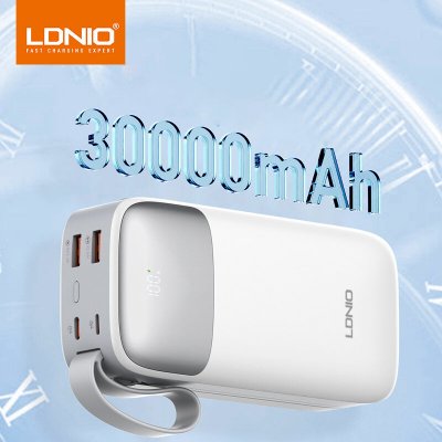 LDNIO 22.5W 111Wh 30000mAh Power Bank External Battery Power Supply with 2 Inputs & 4 Outputs Fast Charging for iPhone 15 15 Plus 15 Pro 15Pro Max for Huawei Mate60 Pro for Samsung Galaxy S23 for Xiao
