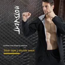 TENGOO Men's Sweat Sauna Hooded Jacket Stretch Breathable Sweat Absorbing Zip Up Sportswear Coat for Losing Weight Fitness COD