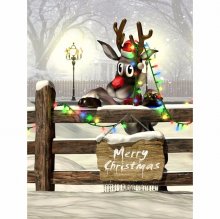 3x5FT Silk Christmas Deer Light Thin Photography Studio Backdrop Photo Background Party Props COD