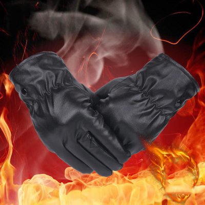 Bakeey PU Leather Screen Touch Gloves Winter Warm Waterproof Outdoor Motorcycle Bicycle Riding Games Touch-screen Glove COD