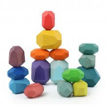 10/16/26 Pcs Wood Colorful Stone Stacking Game Building Block Education Set Toy for Kids Gift COD