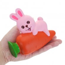 YunXin Squishy Rabbit Bunny Holding Carrot 13cm Slow Rising With Packaging Collection Gift Decor Toy COD
