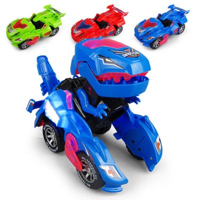 HG-788 Electric Deformation Dinosaur Chariot Deformed Dinosaur Racing Car Children's Puzzle Toys with Light Sound COD