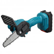 550W 21V 4'' Mini Cordless One-Hand Electric Chain Saw Woodworking Wood Cutter W/ 2pcs Battery COD