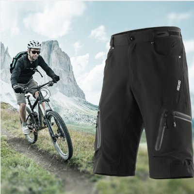 ARSUXEO Men\'s Cycling MTB Shorts Bike Baggy Shorts Breathable Quick Dry Waterproof Zipper Sports Pants COD