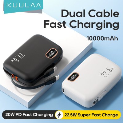 KUULAA KL-YD53 22.5W 33.3Wh 10000mAh Power Bank External Battery Power Supply with 1 Input & 3 Outputs Support PD QC SCP FCP AFC Fast Charging for iPhone 15 14 13 for Huawei Mate60 Pro for Samsung Gal