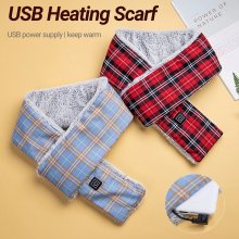 3 Gears Electric Heating Scarf Adjustable Winter Warm USB Rechargeable Quick Heated Washable Neckerchief Plush Collar COD