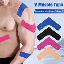 10Pcs Elastic Kinesiology V Tape Breathable Muscle Support Adhesive Elastic Sports Tape for Knees Shoulder Joint Discomfort Relief COD