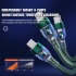 6A 3 in 1 USB-A to Micro+iP+Type-C Fast Charging Cable Data Transmission Nylon Braided Core Line 1.2M Long For iPhone14 Pro Max For Huawei P50 For Xiaomi Mi12 For Samsung Galaxy Z Fold 2