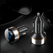 2-Port USB Car Charger Adapter 18W USB-A QC3.0+20W USB-C PD3.0 Fast Charging with Blue LED for iPhone 12 13 14 14Pro 14 Pro Max for Xiaomi 13pro for Huawei Mate50 for Samsung Galaxy S23