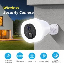 2MP WiFi IP Camera 2.4G Outdoors Wireless Security Cam Color Night Vision PIR Human Detection IP66 Waterproof Two-way Audio H.265X Video Monitor Cameras for Home Safety EU Version