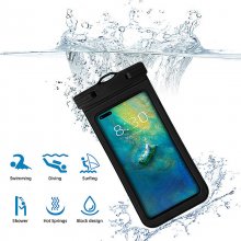 0.3MM Ultra Thin Transparent 30M Waterproof Phone Bag Reusable Sealed Cell Phone Pouch Case for 7.2inch Mobile Phone Swimming Diving Surfing Skiing Swimming