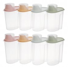 4Pcs Cereal Storage Box Plastic Rice Container Food Sealed Jar Cans Kitchen Grain Dried Fruit Snacks Storage Box COD