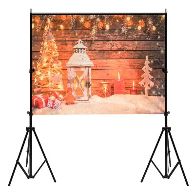 5x7FT Vinyl Christmas Tree Light Wood Wall Photography Backdrop Background Studio Prop COD