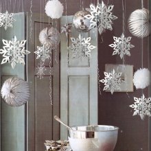 6PCS 3D Snowflake Paper Hanging Ornament Kit Christmas Decoration Toys Home Party