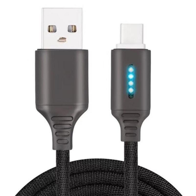Automatic Auto Cut-off LED Light USB Fast Charging Data Cable For IPhone/for Android for Type C Gifts COD