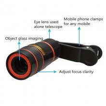 Universal 8X Zoom Optical Phone Telescope Portable Mobile Phone Telephoto Camera Lens for Smartphone COD
