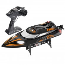 HXJRC HJ810B 2.4G 4CH RC Boat High Speed LED Light Speedboat Capsizing Reset Waterproof 35km/h Electric Racing Vehicles Models Lakes Pools Remote Control Toys