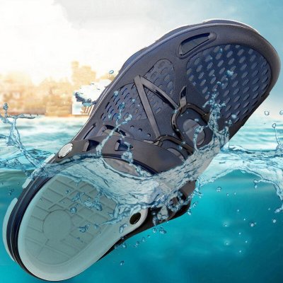 HEMU Men's Slippers Non-Slip Quick Drying Breathable Waterproof Deodorant Fashion Sports Casual Sandals COD