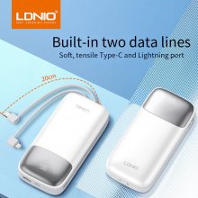 LDNIO PD20 22.5W 77Wh 20000mAh Power Bank External Battery Power Supply with 1 Input & 3 Outputs LED Display PD QC3.0 SCP Fast Charging for iPhone 15 14 13 12 for Huawei Mate60 Pro for Samsung Galaxy