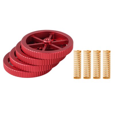 4Pcs Upgraded Metal Red Hand Screwed Leveling Nut + 4pcs Spring for Creality 3D Ender-3 Series 3D Printer Part COD