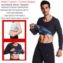 Men's Sweat Sauna Suit PU Stretch Breathable Sweat Absorbing Zip Up Sportswear for Losing Weight Fitness Running COD