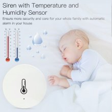 Tuya ZIGBE Temperature and Humidity Sensor with Siren Intelligent APP Remote Control Thermometer Hygrometer Detector COD