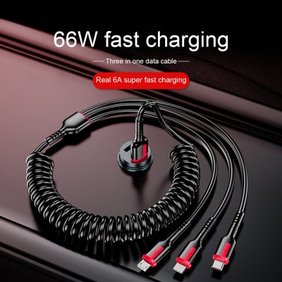 66W USB-A to iP/Type-C/Micro USB Cable Fast Charging Data Transmission Copper Core Line 1.2M/1.8M Long for Huawei Mate50 for Samsung Galaxy S23 for Xiaomi 13 for Oppo Reno9 for iPhone 12 13 14 14Pro 1