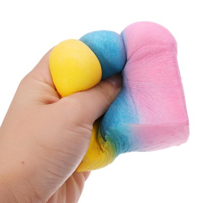 YunXin Squishy Rainbow Toast Loaf Bread 10cm Slow Rising With Packaging Collection Gift Decor Toy COD
