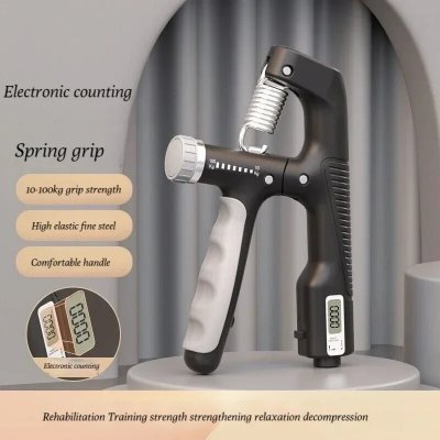 Electronic Counting Handgrip Adjustable 10-100kg Hand Gripper Spring Mechanical Counting Finger Gripper Muscle Trainer Rehabilitation Training Fitness Device