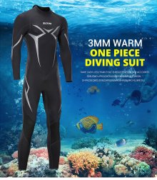 ZCCO 3mm Adult Wetsuit Neoprene Super Elastic Wear-resistant Diving Suit Deep Spearfishing Wear Snorkeling Surfing One Piece Set Winter Thermal Swimsuit