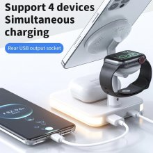 30W 4 in 1 Magnetic Wireless Charger Lamp for iPhone 12 13 14 Pro Max Mini Apple Watch Airpods Fast Charging Dock Station COD