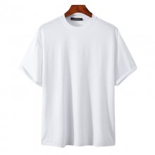 Round Neck Short-Sleeved Tops Solid Color Casual T-shirt Comfortable And Breathable Men's Tops Short-Sleeved COD