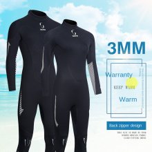 ZCCO 3mm Full Body Neoprene Diving Wet Suit Back Zip Wetsuits Long Sleeves Thermal Swimsuit for Surfing Swimming Snorkeling Kayaking Water Sports for Men Woman