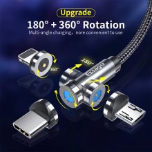 ESSAGER 2.4A USB-A to Type-C/iP/Micro USB Cable Fast Charging Tinned Copper Core Line 0.5M/1M/2M/3M Long for Redmi 9A for Huawei Mate 50 for Samsung Galaxy S23 for Xiaomi 13pro for Oppo Reno9