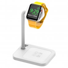 AODUKE 2-in-1 Wireless Charger Dock Stand with Storage Plate Built-In Metal Heat Sink for Apple iWatch 5 / 6 / SE COD