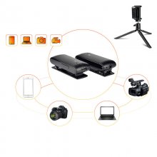 Kaopomic 1T1R Wireless Microphone System with Mini Tripod for DSLR Camera Camcorder Mobile Phone PC Live Broadcast Lavalier Condenser Chest Mic for Filmmaking Vlog
