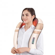 Electric U Shape Neck Massager Shawl 16 Massage Heads Heating Kneading Back Shoulder Relieve Pain COD