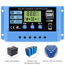 30A 20A 10A Solar Charge Controller 12V 24V Auto Solar Panel PV LCD Controller For Lead-Acid Battery COD