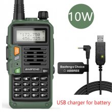 BAOFENG UV-S9 Plus Walkie Talkie Green Yellow Tri-Band 10W With USB Charger Powerful CB Radio Transceiver VHF UHF COD