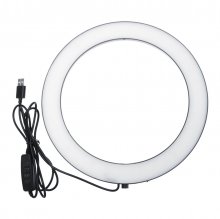 26cm Portable Stepless Adjustable LED Ring Full Light Makeup Mirror Light Photography Lighting Selfie Ring Lamp with Phone Holder COD