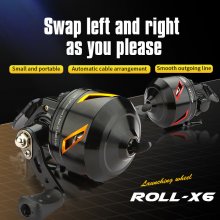 Roll X6 Full-Metal Shooting Fish Wheel 3.9:1 Gear Speed Ratio 8Kkg Braking Force Interchangeable Right Left Hand Pre-Spooled Reel for Outdoors Fishing Joy