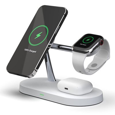 X452 15W 10W 7.5W 5W Wireless Charger Fast Wireless Charging Pad with Bracket for Qi-enabled Smart Phones for iPhone 12 13 14 14 Pro for Huawei Mate50 for Redmi K60 for Airpods for Apple Watch