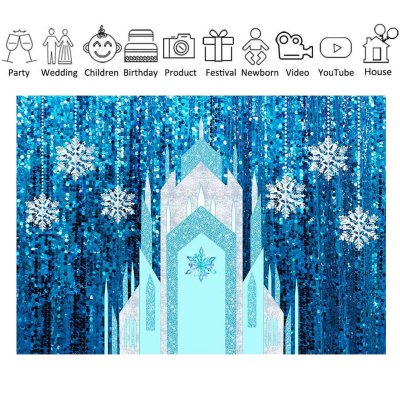 8x6ft 7x5ft 5x3ft Vinyl Cloth Romantic Ice Castle Photography Background Studio Photo Props Backdrop for Wedding Birthday Party COD