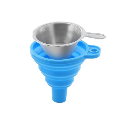 TWO TREES® Collapsible Silicone Funnels and Stainless Steel Resin Filter Cups for Pouring Resin Back into Bottle COD