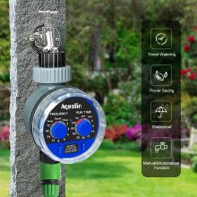 Aqualin Automatic Garden Water Timer Ball Valve #21025 Easy Install on 3/4" Faucet or Tap Adjustable Frequency and Run Time Manual Watering Durable with Robust Ball Valve