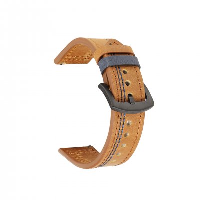 Bakeey 18/20/22/24mm Width Universal First-Layer Genuine Leather Watch Band Strap Replacement for Samsung Galaxy Watch 3 COD