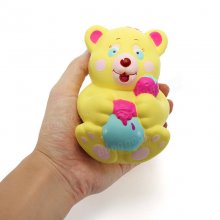 Xinda Squishy Strawberry Bear Holding Honey Pot 12cm Slow Rising With Packaging Collection Gift Toy COD