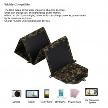 50W Dual USB12-5V Solar Panel Folding Pack Single Crystal Camouflage Outdoor Emergency Charger COD